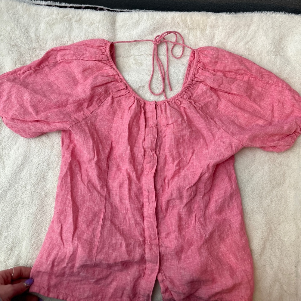 J. Crew v back linen top - Picture 3 of 5